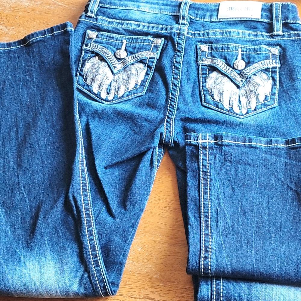Miss Me Kids Blue Jeans with Silver Accents